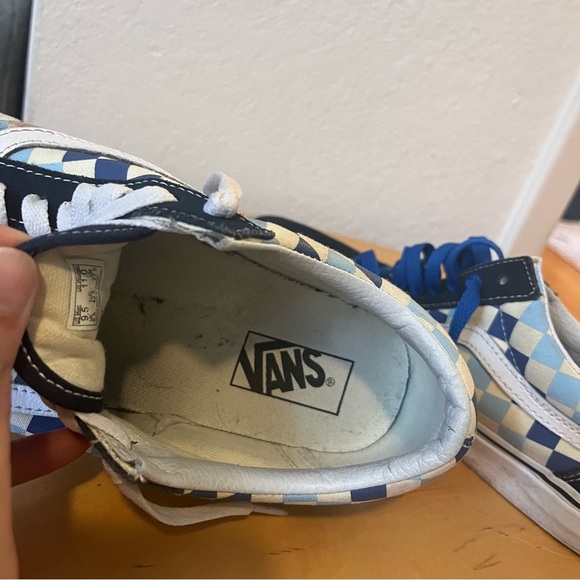 Vans Old Skool Blue Topaz Checkerboard Lace Up Men’s 9.5 Women’s 11 - Picture 5 of 12